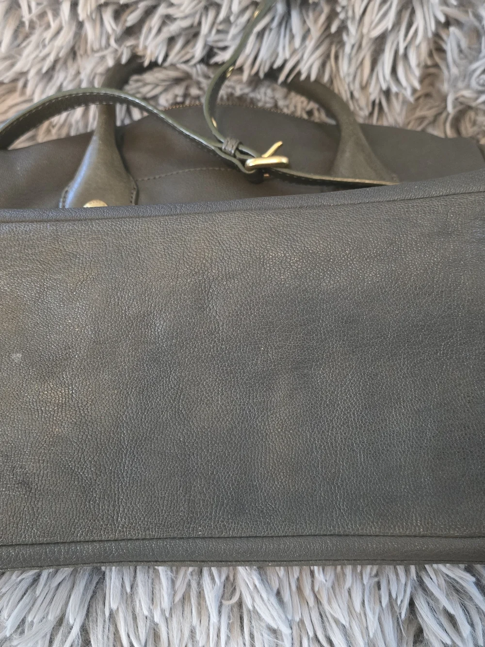 Marc Jacobs Olive Green Leather Satchel with Gold Hardware